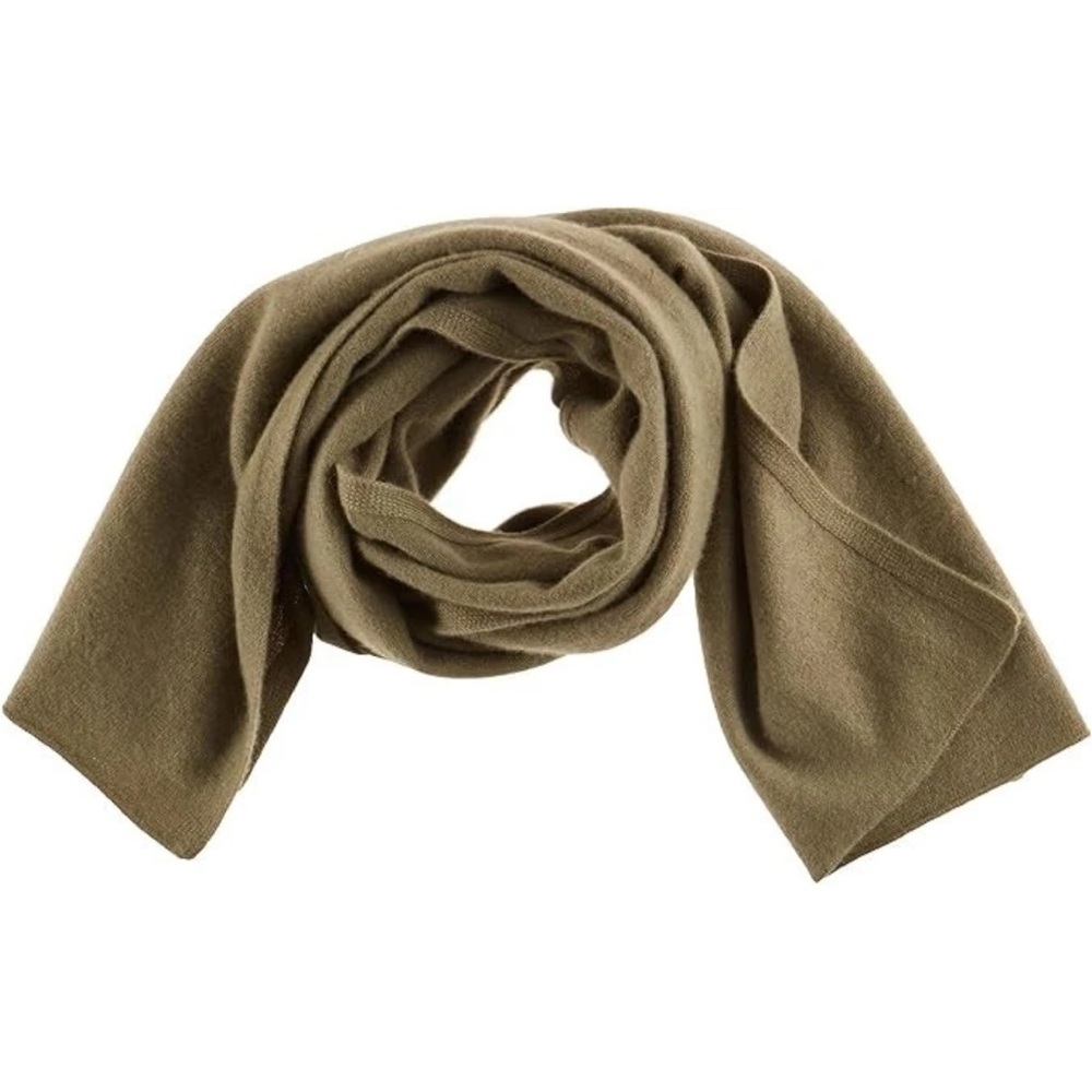 $295 Vince 100% Boiled Cashmere Plush Clean Edge Knit Scarf Wrap Olive Green